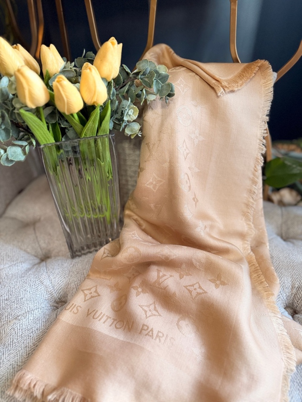 Louis Vuitton Beige Monogram Stole - Picture 2 of 8